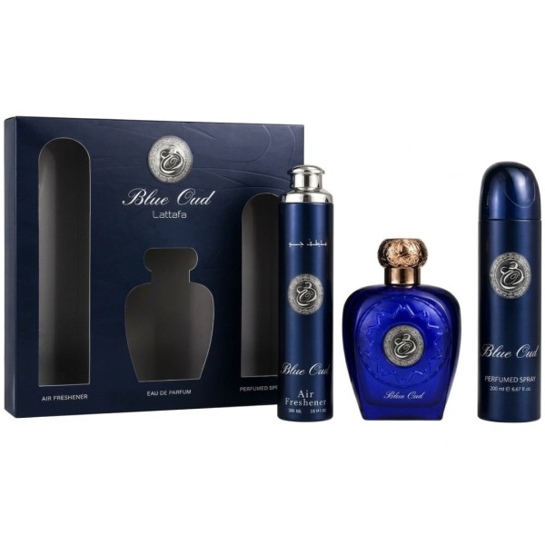 Lattafa Blue Oud EDP 100 ml + Bodyspray 200 ml + Air Freshener 300 ml