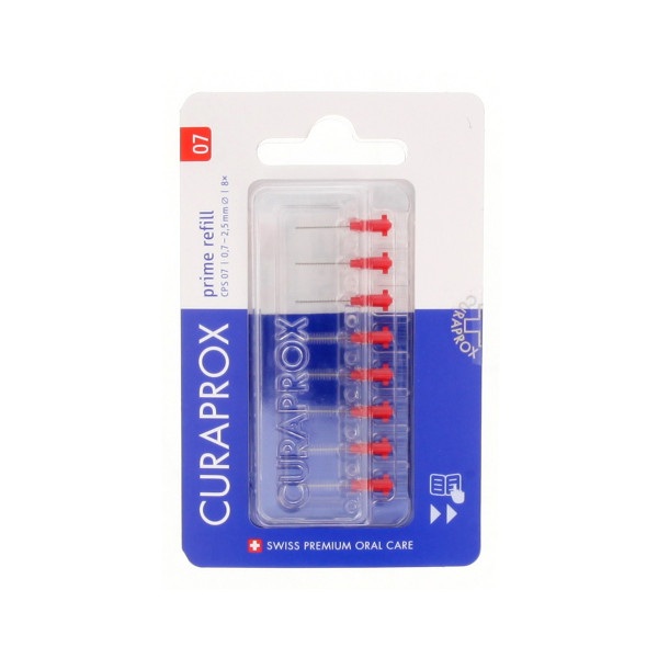 Curaprox Prime Refill CPS 07 (0.7 - 2.5 mm) 8 Stück Red