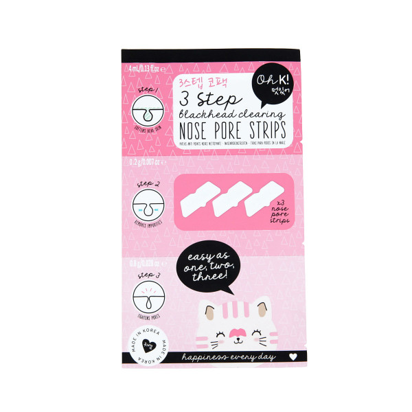 Oh K! 3 Step Blackhead Clearing Nose Pore Strips 3 Stück