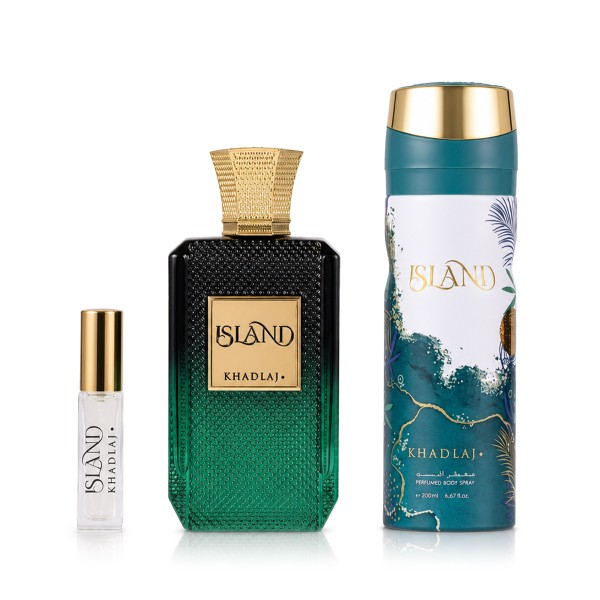 Khadlaj Island Extrait de Parfum 100 ml + DEO VAPO 200 ml + Mini 8 ml