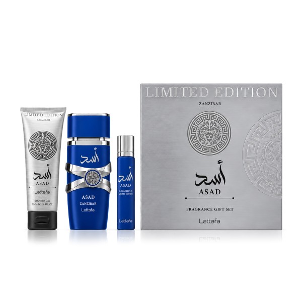 Lattafa Asad Zanzibar Limited Edition EDP 100 ml + EDP MINI 12 ml + SG 100 ml