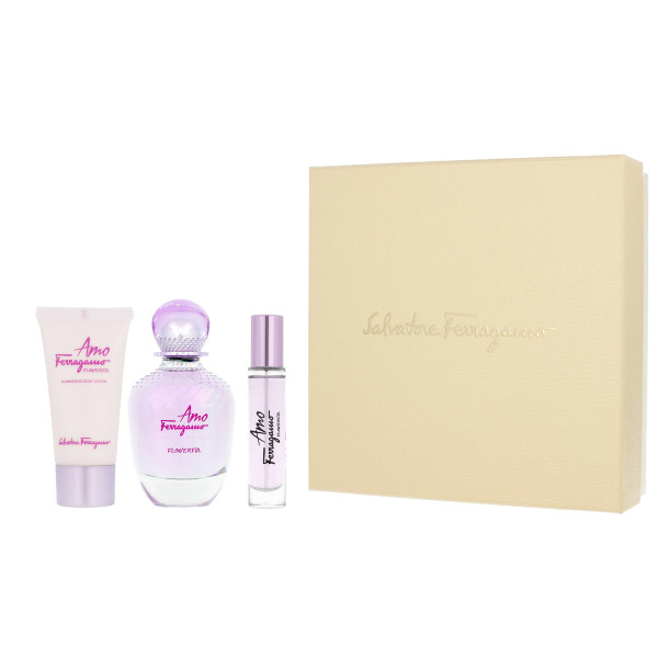 Salvatore Ferragamo Amo Ferragamo Flowerful EDT 100 ml + EDT MINI 10 ml + BL 50 ml