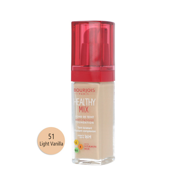 Bourjois Paris Healthy Mix Anti-Fatigue Foundation (51 Light Vanilla) 30 ml