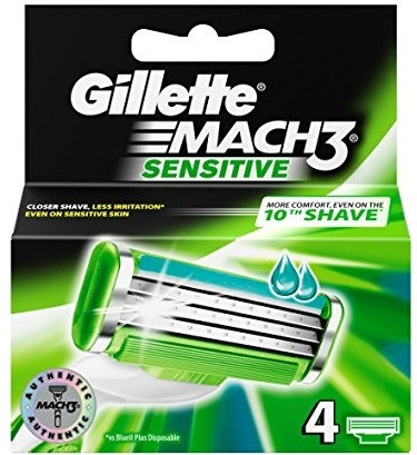 Gillette Mach3 Sensitive Rasierklingen 4 Stück