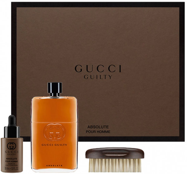 Gucci Guilty Absolute pour Homme EDP 90 ml + Beard Oil 30 ml + Beard Brush