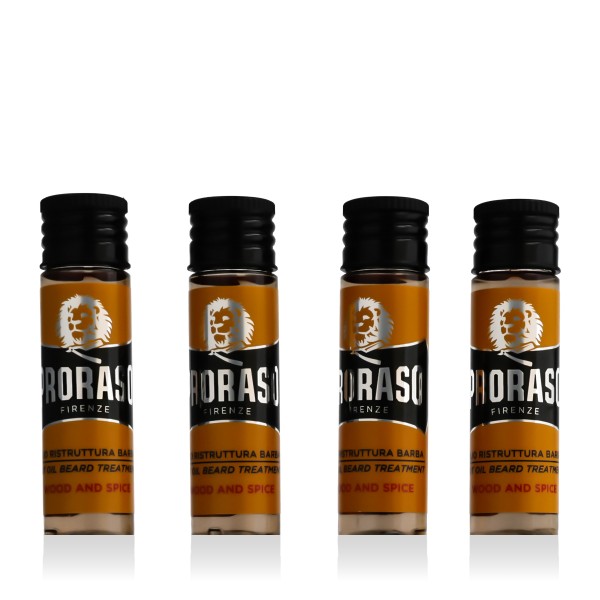 Proraso Wood and Spice Hot Beard Treatment Oil 4 x 17 ml