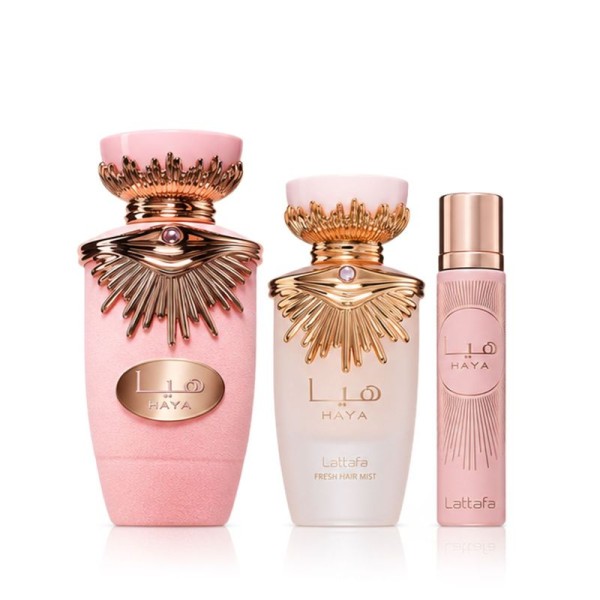 Lattafa Haya EDP 100 ml + EDP MINI 12 ml + Hair Mist 50 ml