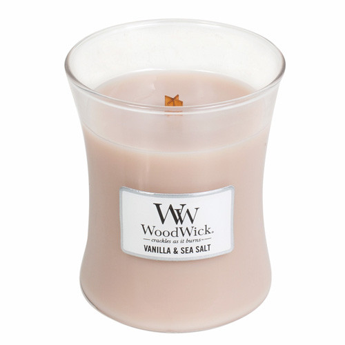 WoodWick Medium Hourglass Candles Scented Candle Vanilla & Sea Salt 275 g