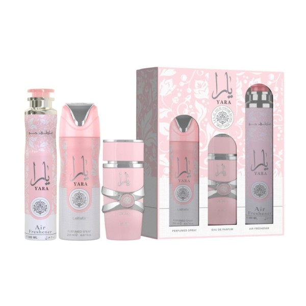 Lattafa Yara EDP 100 ml + Bodyspray 200 ml + Air Freshener 300 ml