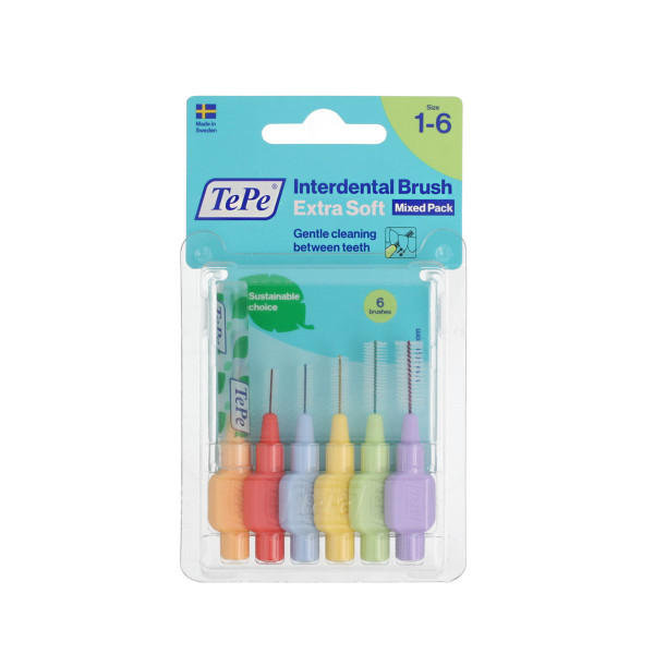 TePe Extra Soft Interdental Brushes 1-6 Mix 6 Stück