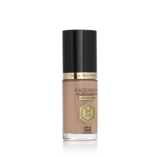 Max Factor All Day Flawless 3 in 1 Facefinity Foundation Make-Up SPF 20 (Golden 75) 30 ml