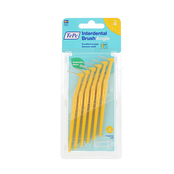 TePe Angle Interdentalbürste 4 Yellow (0,7 mm) 6 Stück