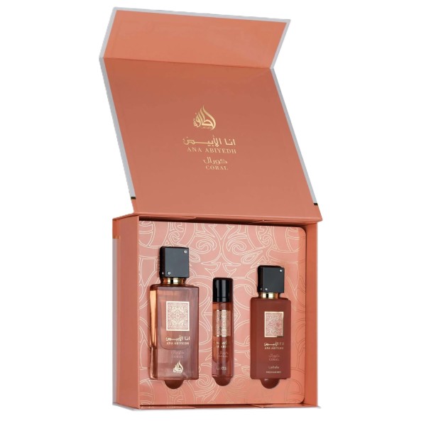 Lattafa Ana Abiyedh Coral 60 ml + EDP 12 ml + Hair Mist 50 ml