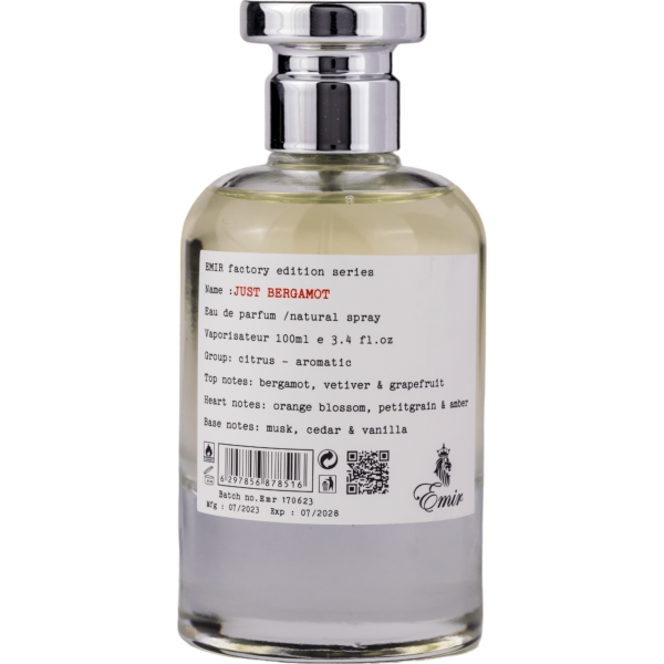 Emir Just Bergamot Factory Edition Eau De Parfum 100 ml