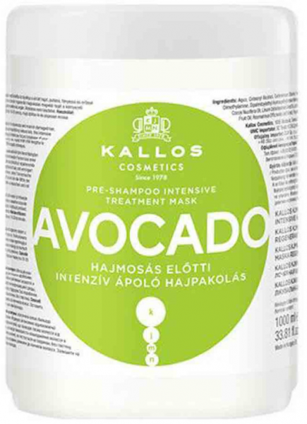 Kallos Cosmetics Avocado Pre-Shampoo Intensive Tratment Mask 1000 ml