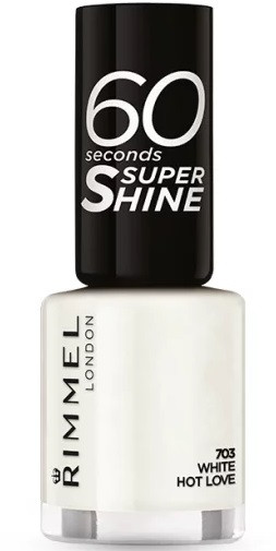 Rimmel London 60 Seconds Super Shine Nail Polish (703 White Hot Love) 8 ml