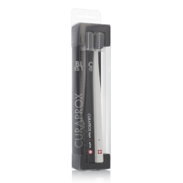 Curaprox 5460 Ultra Soft Black is White Edition Toothbrush Set (Black and White) 2 Stück