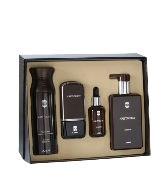 Ajmal Aristocrat Him EDP 75 ml + Deodorant 200 ml + Beard Oil 30 ml + Duschgel 200 ml