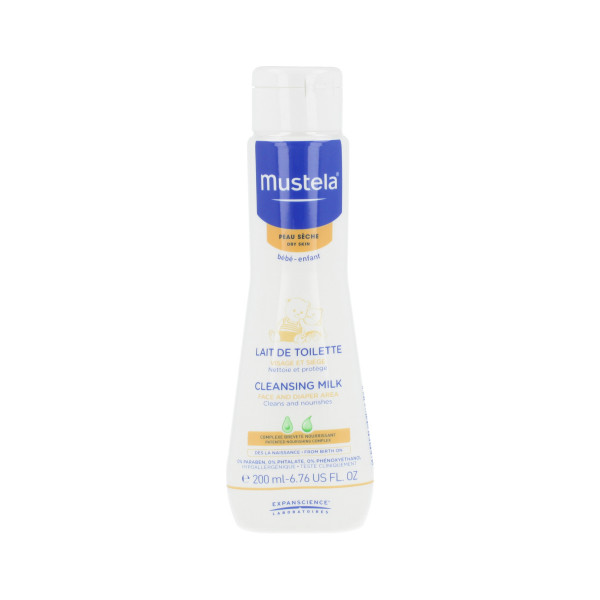 Mustela Bébé Cleansing Milk Face And Diaper Area (Dry Skin) 200 ml