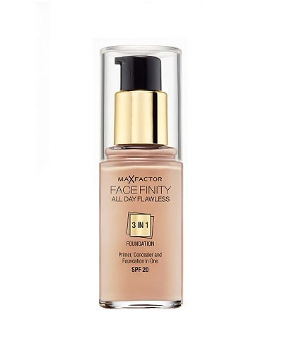 Max Factor All Day Flawless 3 in 1 Facefinity Foundation Make-Up SPF 20 (Beige 55) 30 ml