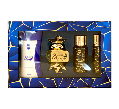 Ajmal Qasida EDP 60 ml + Body powder 80 g + Bodyspray 50 ml + Hair Mist 30 ml