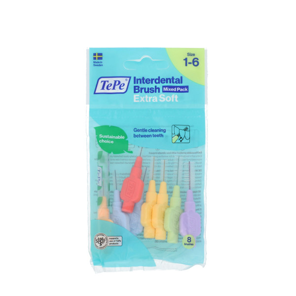 TePe Extra Soft Interdentalbürste 1-6 Mix 8 Stück