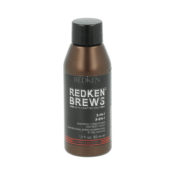 Redken Brews 3-in-1 Shampoo, Conditioner & Body Wash 50 ml