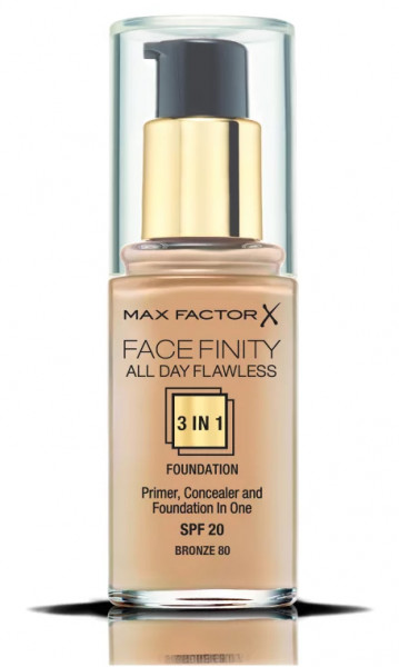 Max Factor Face Finity All Day Flawless 3in1 Foundation SPF 20 (80 Bronze) 30 ml