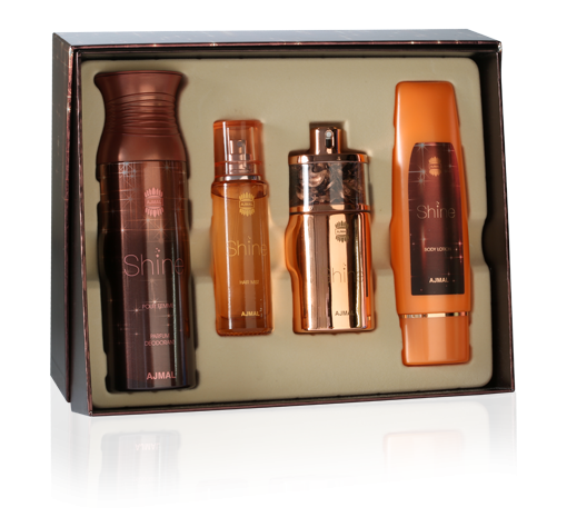 Ajmal Shine EDP 75 ml + Deodorant 200 ml + Moisturizing Body Lotion 100 ml + Hair Mist 30 ml