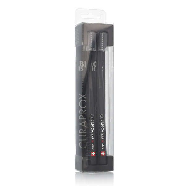 Curaprox 5460 Ultra Soft Black is White Edition Toothbrush Set (Black and Black) 2 Stück
