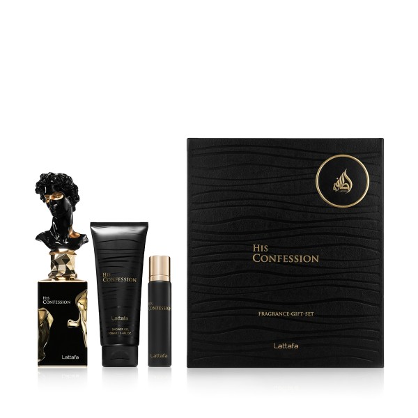 Lattafa His Confession EDP 100 ml + EDP MINI 12 ml + SG 100 ml