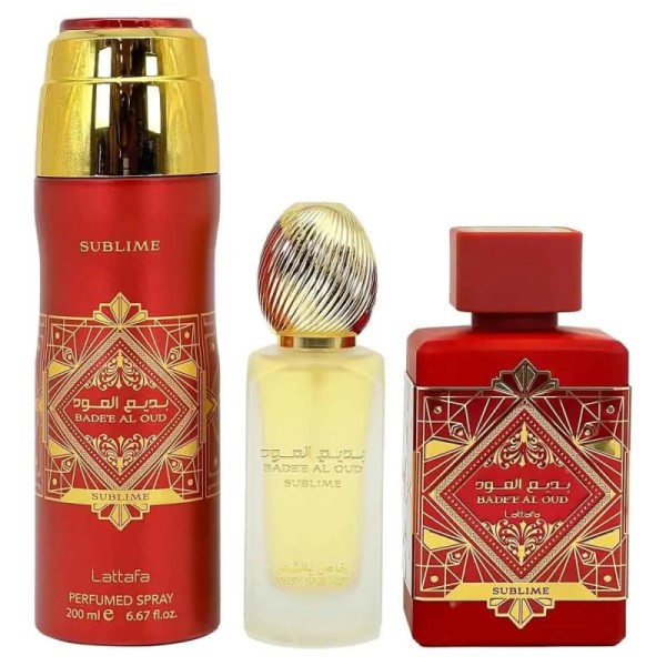 Lattafa Badee Al Oud Sublime EDP 100 ml + Bodyspray 200 ml + Hairmist 50 ml