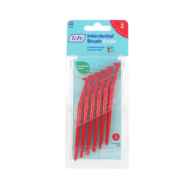 TePe Angle Interdentalbürste 2 Red (0,5 mm) 6 Stück