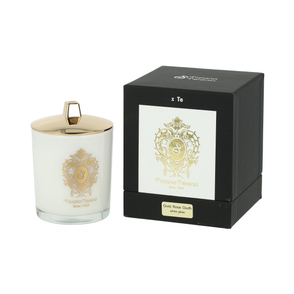 Tiziana Terenzi Gold Rose Oudh Scented Candle in White Glass 170 g