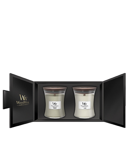WoodWick Geschenkset Fireside & Linen 2 x 275 g