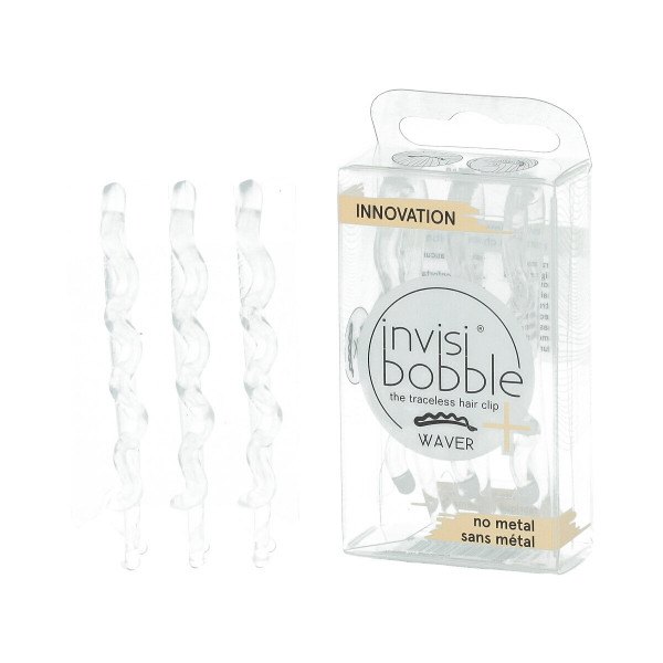Invisibobble WAVER PLUS Crystal Clear - The Traceless Hair Clip 3 Stück